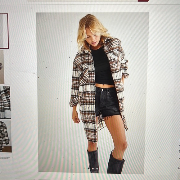 Blank NYC Cassie Plaid Shacket Size Medium - Picture 14 of 15